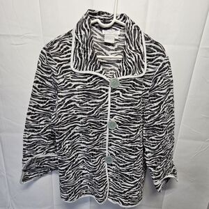 Great Cavalier by St. Paul Cotton Zebra Print Women's Jacket Sz L